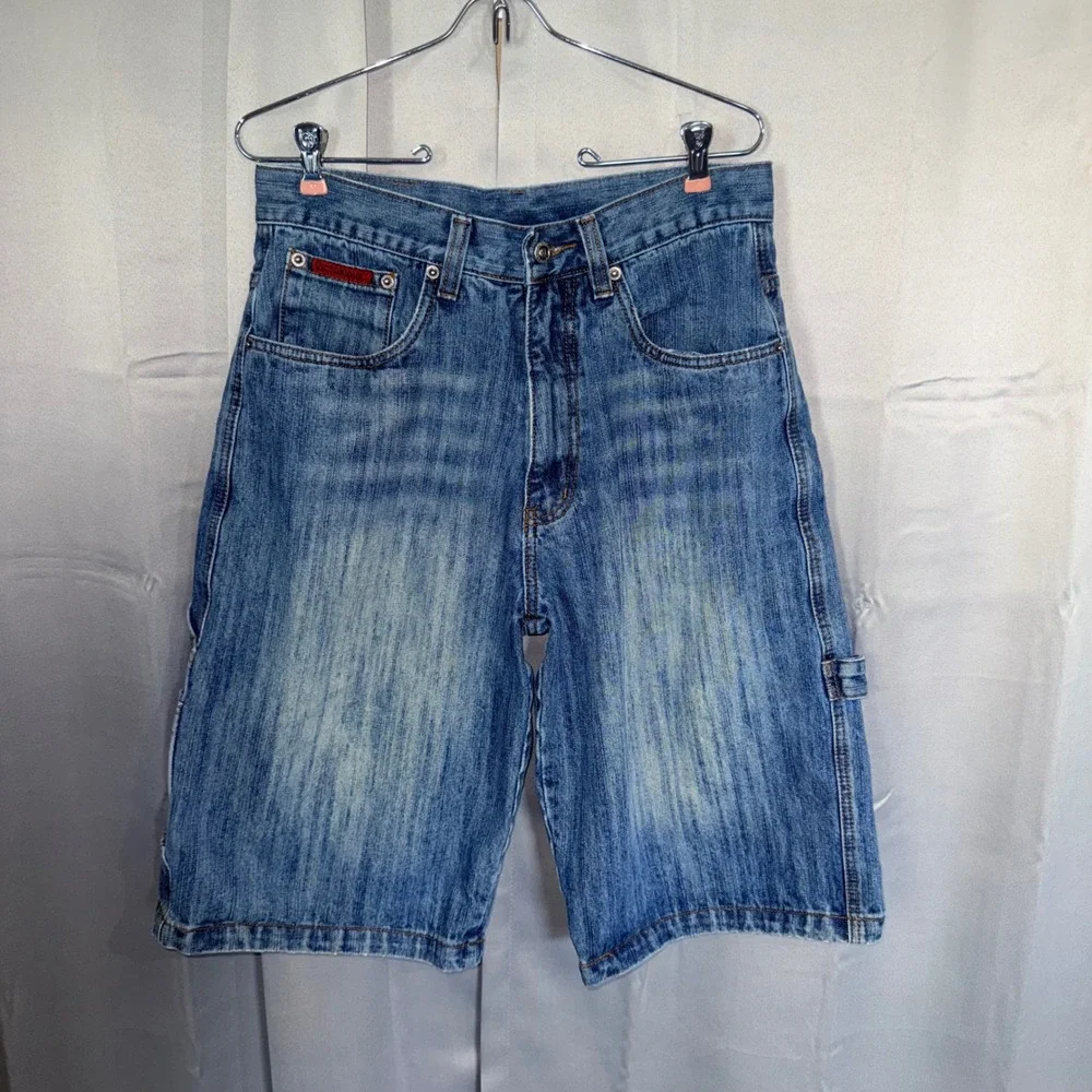 Victorious Urban Underground Denim Cargo Shorts Jorts Mens 32 Baggy Y2K Skate